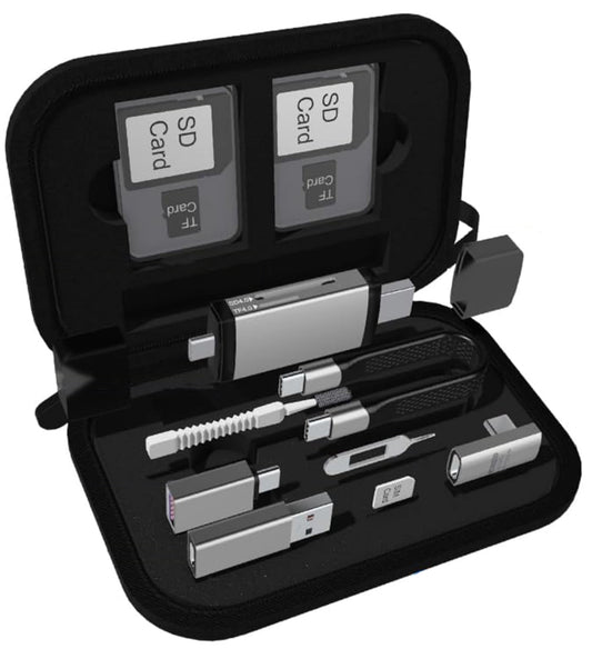 USB / USB-C -kortinlukija OEM OmniLink Pro-002 Travel, 7in1, Harmaa