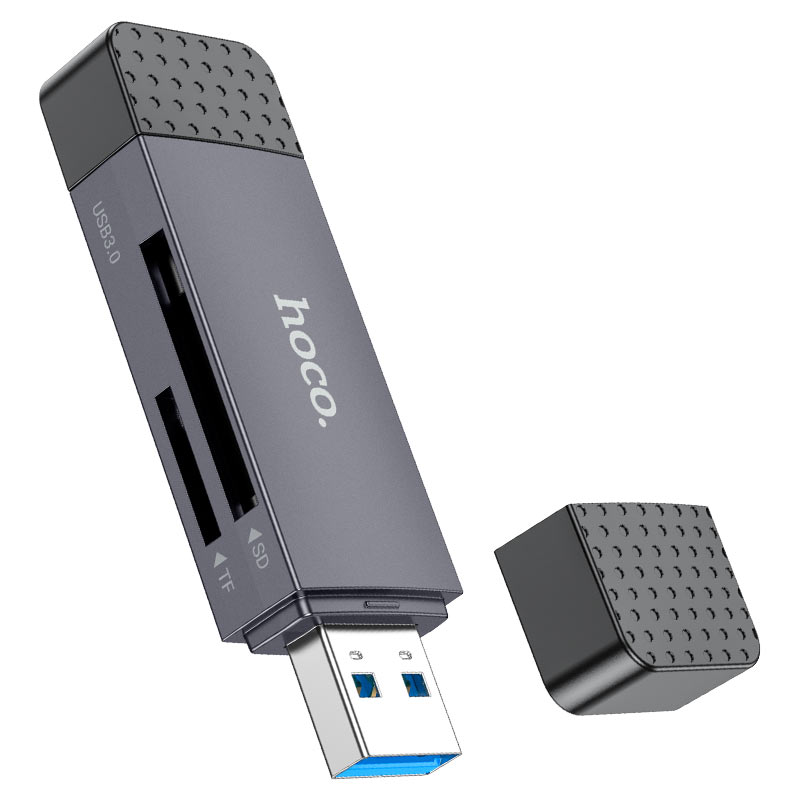 USB 3.0 / USB-C -kortinlukija HOCO HB45, SD - microSD, Harmaa