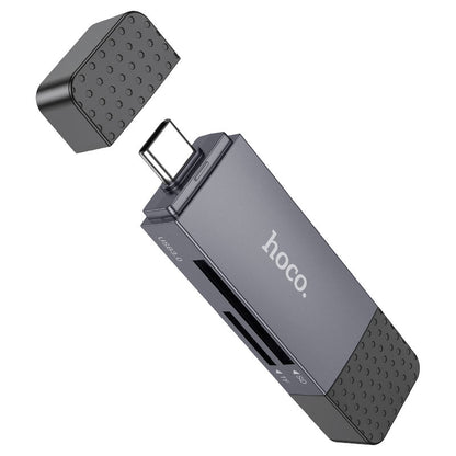 USB 3.0 / USB-C -kortinlukija HOCO HB45, SD - microSD, Harmaa