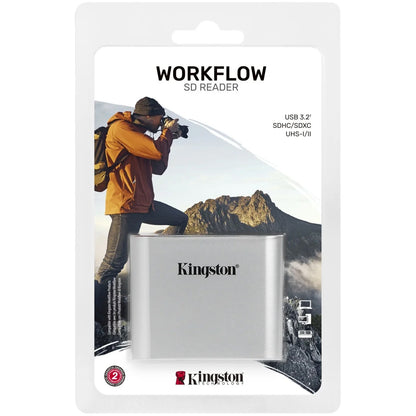 Kingston Workflow USB-C -kortinlukija, Dual SD, Harmaa WFS-SD