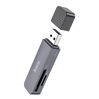 USB-kortinlukija HOCO HB45, SD - microSD, Harmaa