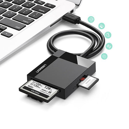 USB 3.0 UGREEN CR125 Card Reader, SD - microSD - CF - MS, Black