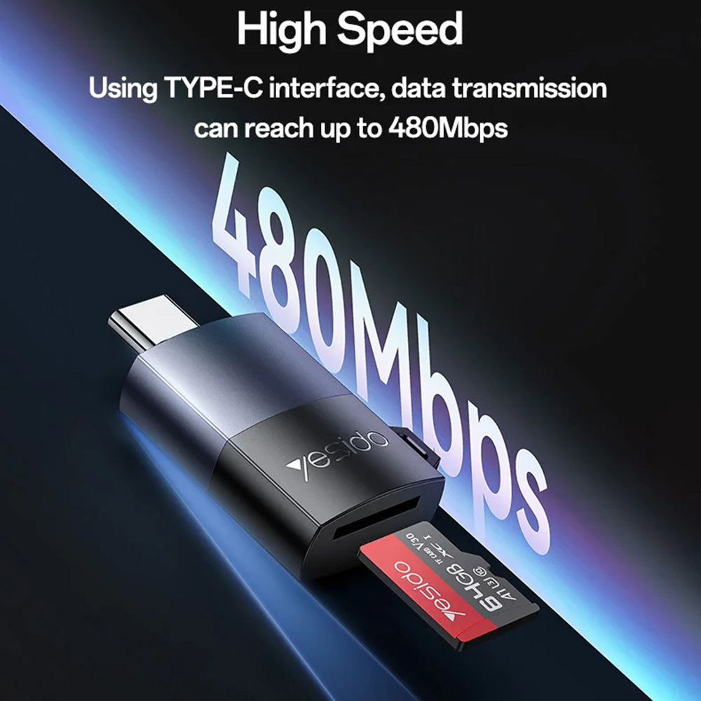 USB Card Reader Yesido GS37, microSD, Black