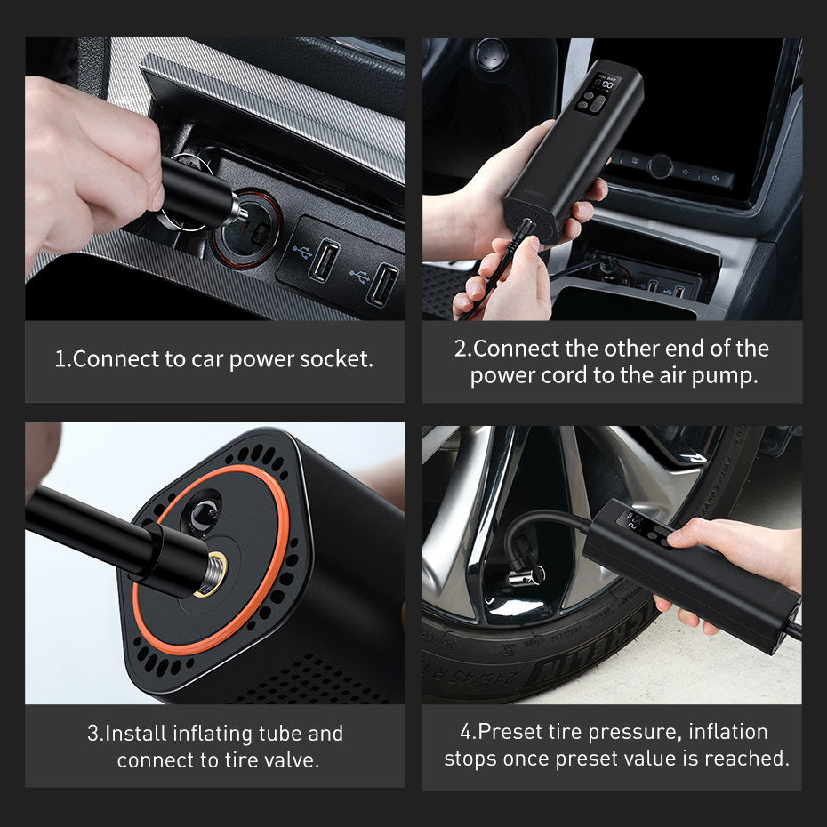 Baseus Air Pump -autokompressori, uudelleen sinetöity CRCQ000001