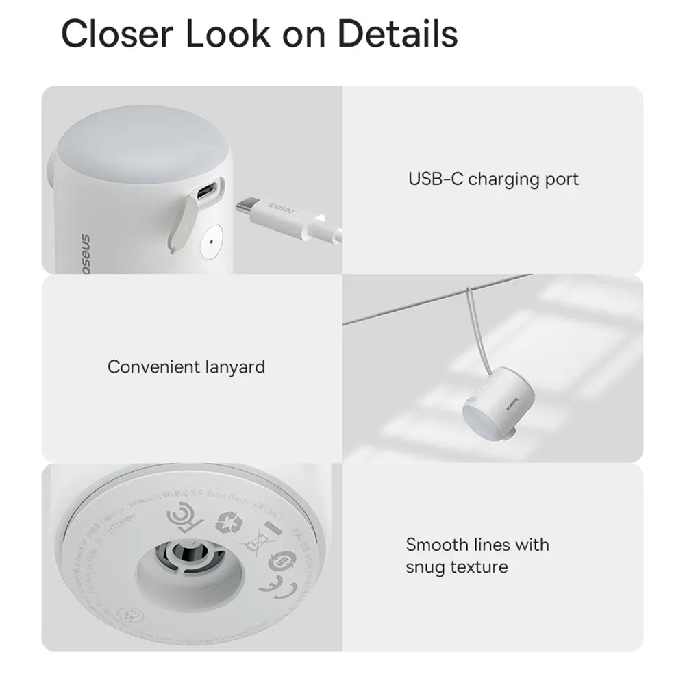 Baseus PocketGo -pumppu ilmatäytteisille patjoille, Valkoinen C11157700221-00