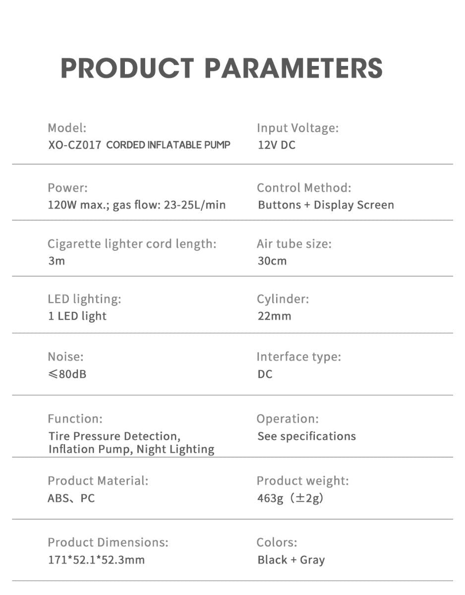 Autoilmapumppu XO Design CZ017