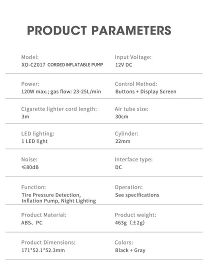 Autoilmapumppu XO Design CZ017