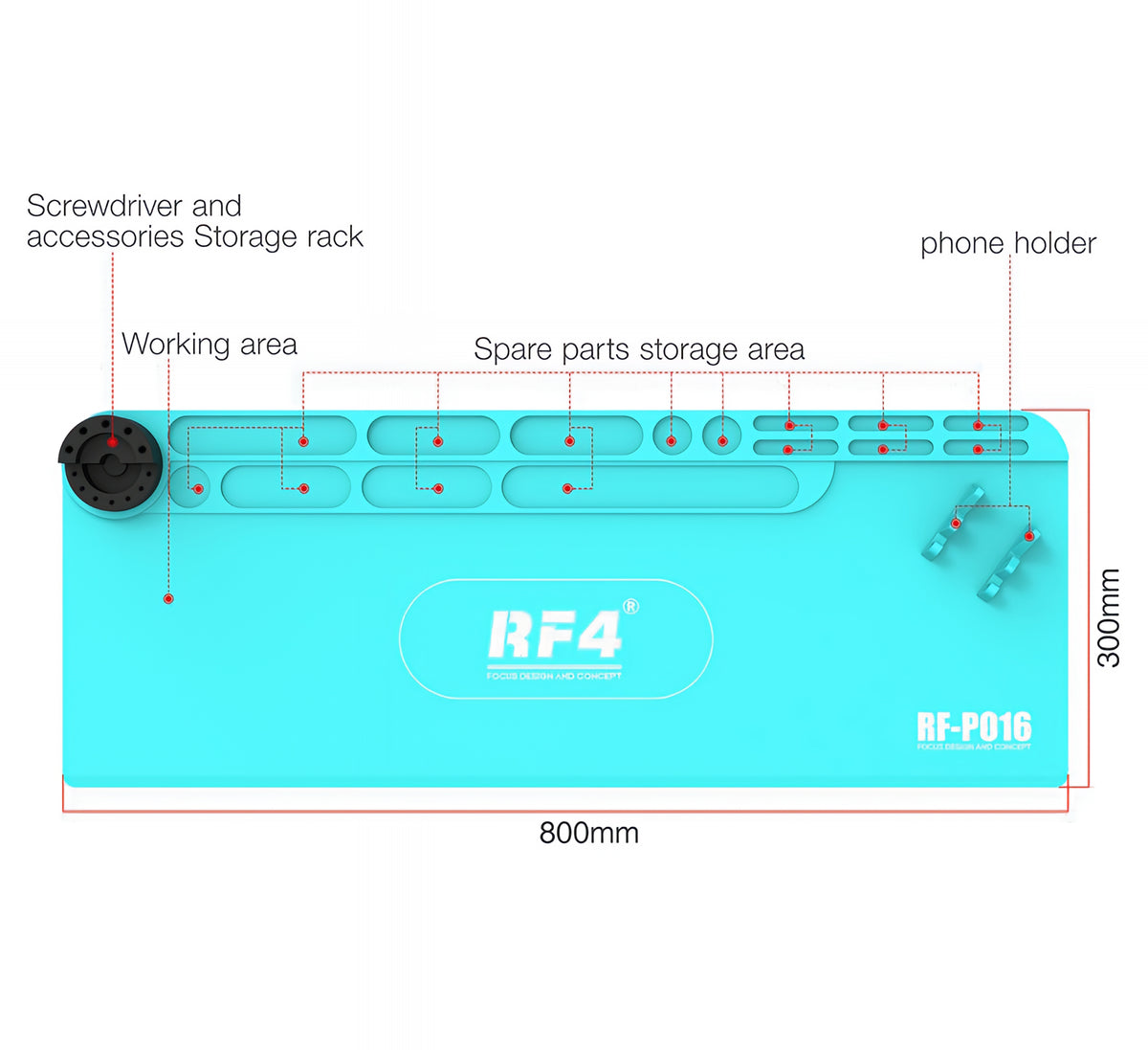 Huoltopatja RF4 RF-PO16, 80 cm x 30 cm
