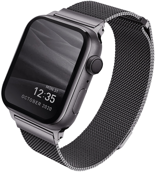 UNIQ Dante -ranneke Apple Watch 45mm / 44mm / 42mm -sarjoille, harmaa