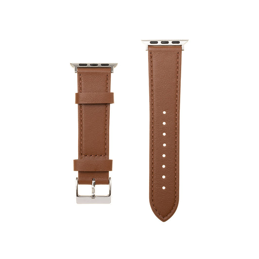 Fixed Leather -ranneke Apple Watch 49mm / 46mm / 45mm / 44mm / 42mm -sarjoille, Ruskea