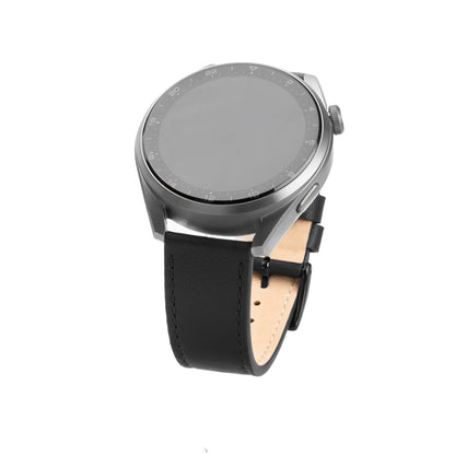 Fixed Leather -ranneke Huawei Watch / Xiaomi Watch Series, 22mm, Musta