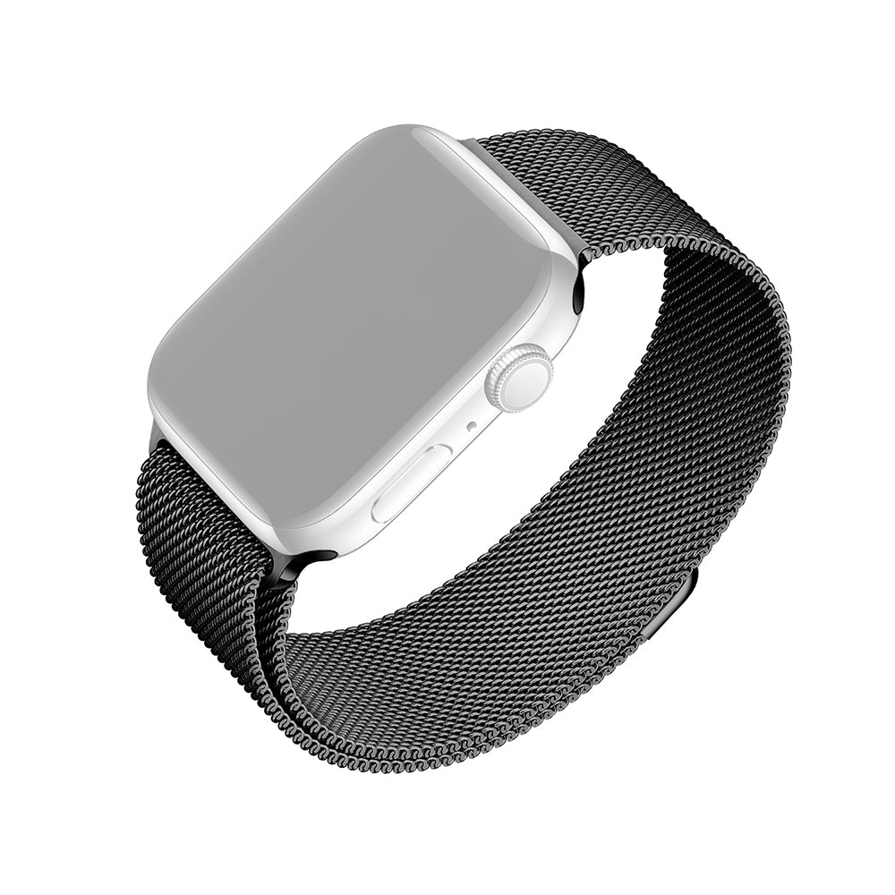Fixed Mesh -ranneke Apple Watch 42mm / 41mm / 40mm / 38mm -sarjalle, Musta