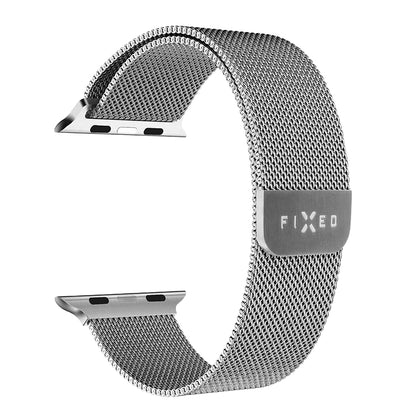 Fixed Mesh -ranneke Apple Watch 49mm / 46mm / 45mm / 44mm / 42mm -sarjoille, Hopeanvärinen