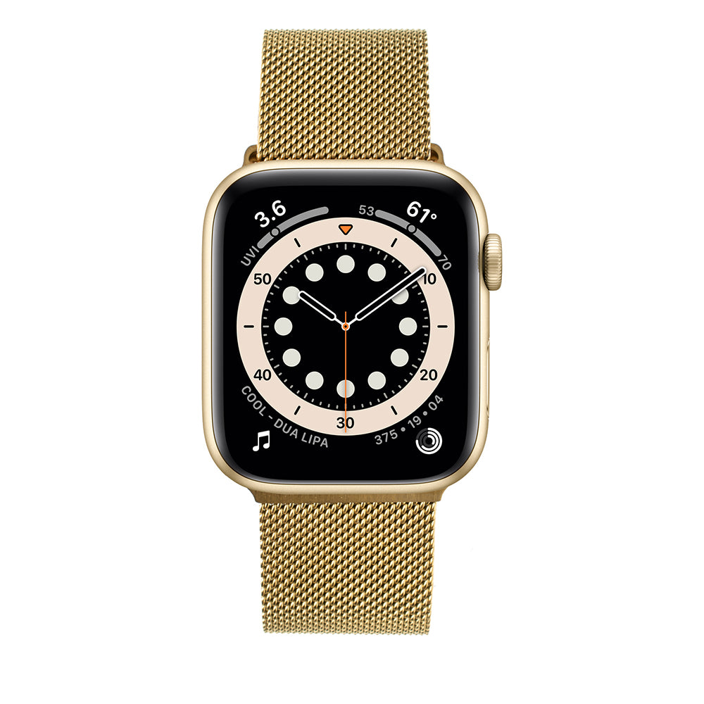 Fixed Mesh -ranneke Apple Watch 49mm / 46mm / 45mm / 44mm / 42mm -sarjalle, Kultainen