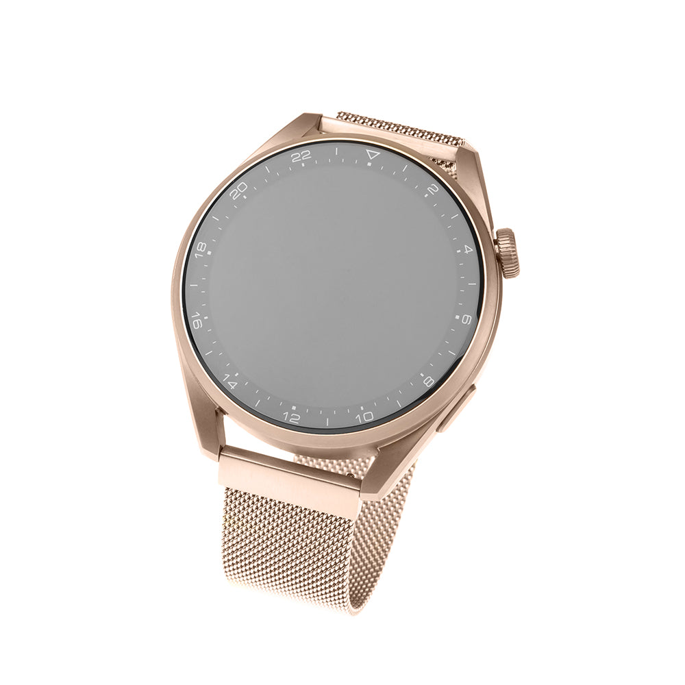 Fixed Mesh -ranneke Samsung Galaxy Watchille / Huawei Watch -sarjalle, 20mm, ruusukulta