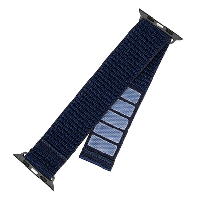 Fixed Nylon Sporty -ranneke Apple Watch 42mm / 41mm / 40mm / 38mm -sarjalle, Tummansininen