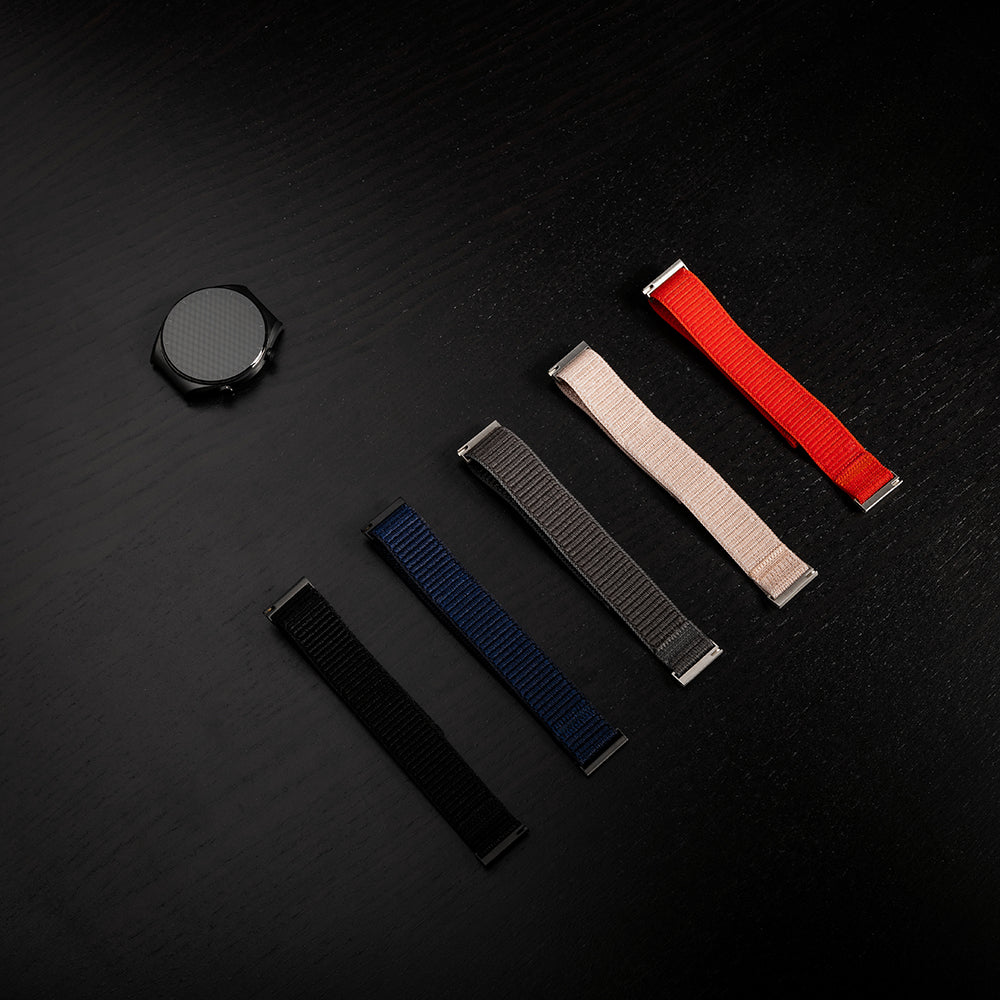 Fixed Nylon Sporty -ranneke Huawei Watch / Xiaomi Watch Series, 22mm, Musta