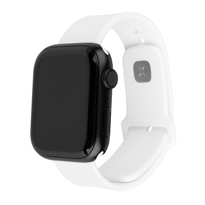 Fixed Silicone Sporty Strap for Apple Watch 49mm / 46mm / 45mm / 44mm / 42mm Series, White