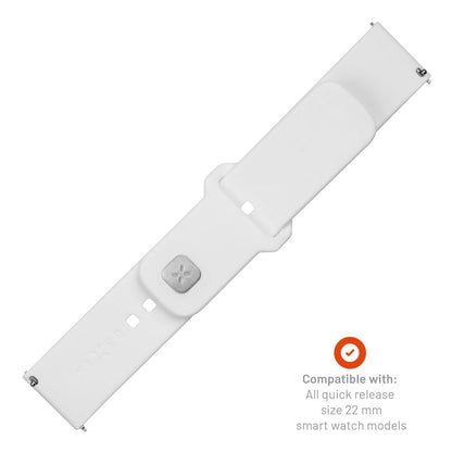 Fixed Silicone Sporty -ranneke Huawei Watch / Xiaomi Watch Series, 22mm, Valkoinen