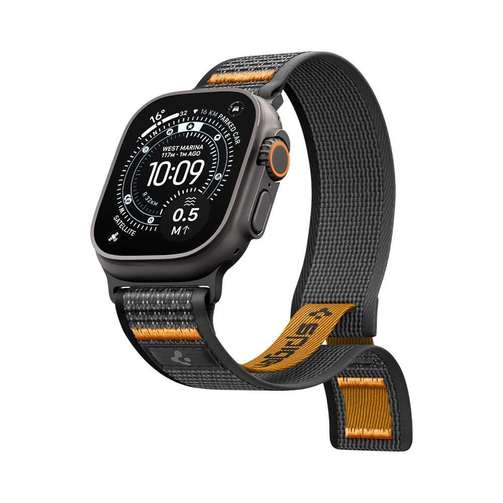 Spigen Athlex Air 2 -ranneke Apple Watch 49mm / 46mm / 45mm / 44mm -sarjalle, oranssi AMP10607