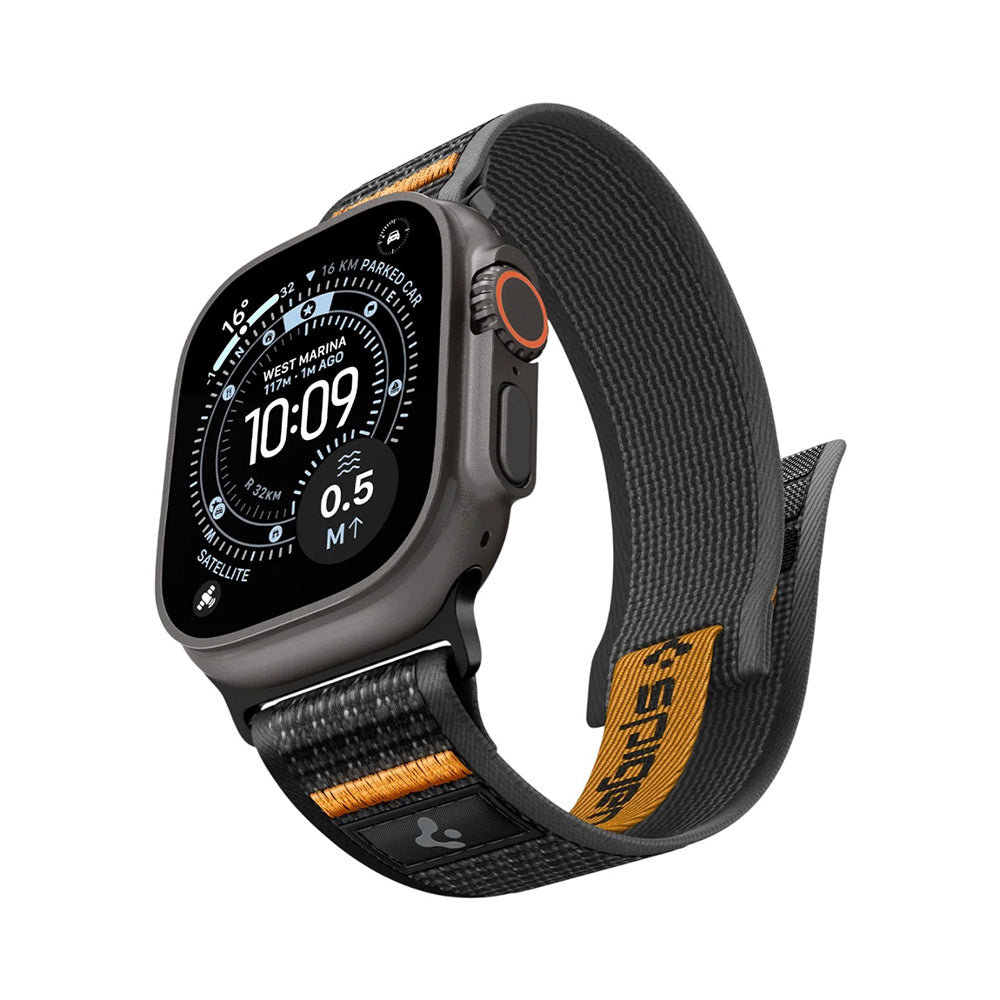 Spigen Athlex Air 2 -ranneke Apple Watch 49mm / 46mm / 45mm / 44mm -sarjalle, oranssi AMP10607