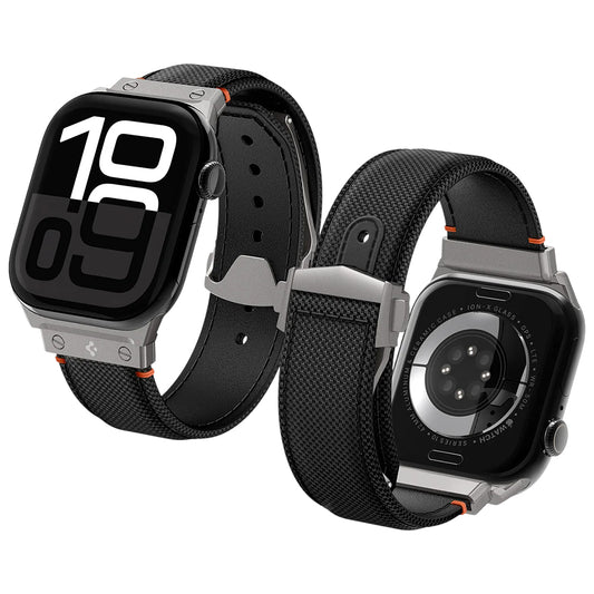 Spigen Classic Fit -ranneke Apple Watch 49mm / 46mm / 45mm / 44mm / 42mm -sarjoille, musta AMP09304