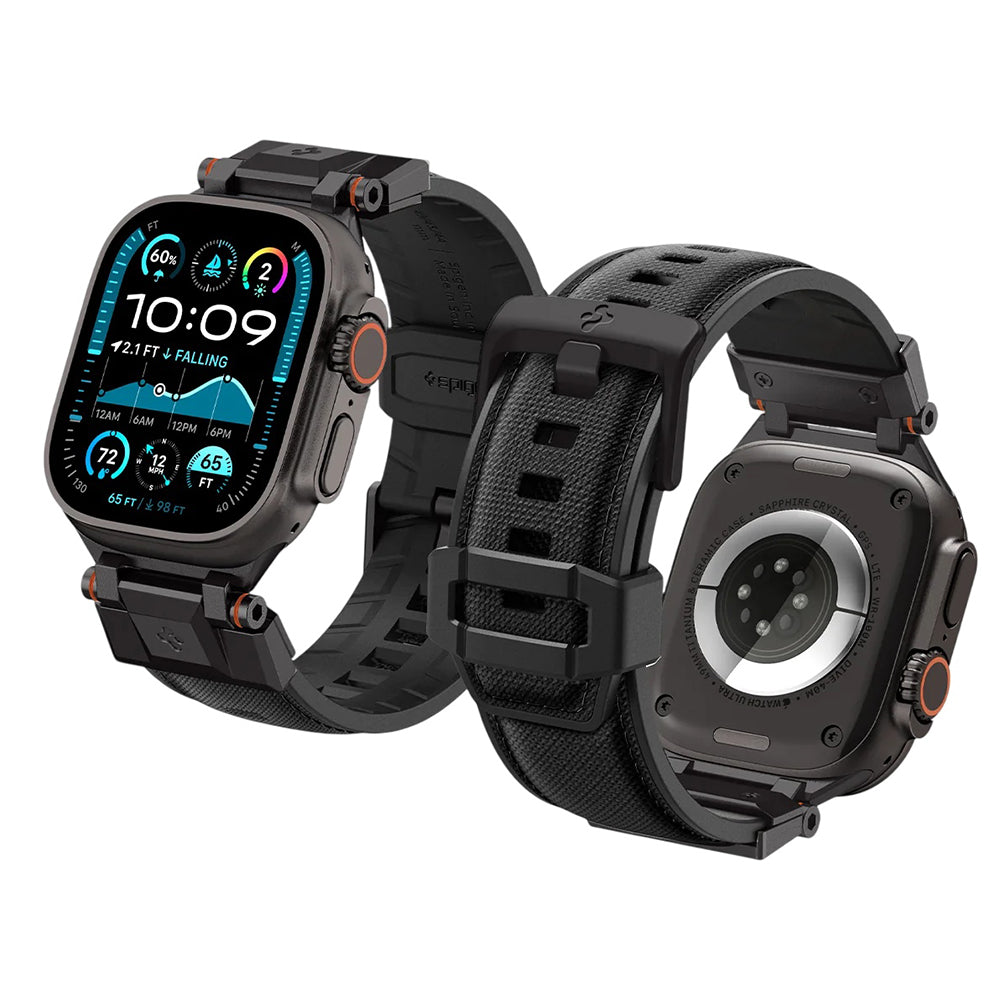 Spigen DuraPro Armor -ranneke Apple Watch 49mm / 46mm / 45mm / 44mm / 42mm -sarjoille, musta AMP06065