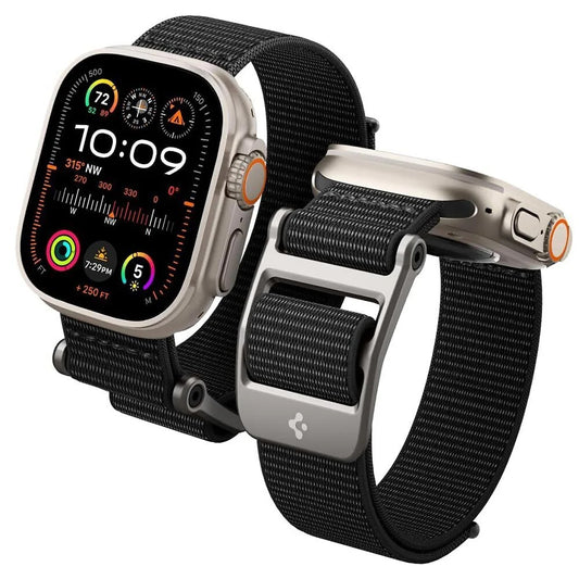 Spigen DuraPro Flex -ranneke Apple Watch 49mm / 46mm / 45mm / 44mm -sarjoille, musta AMP02465
