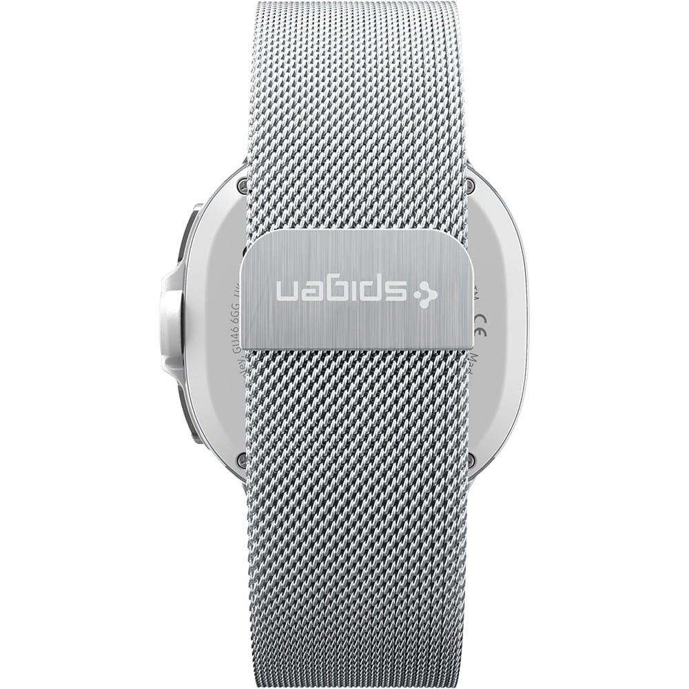 Spigen Metal Fit -ranneke Samsung Galaxy Watch9 / Watch8 / Watch8 Classic -sarjalle, hopea AMP10121