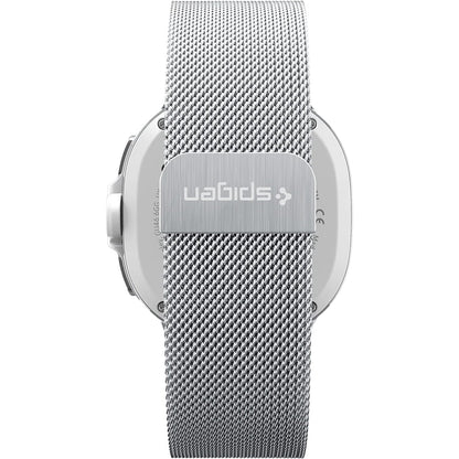 Spigen Metal Fit -ranneke Samsung Galaxy Watch9 / Watch8 / Watch8 Classic -sarjalle, hopea AMP10121