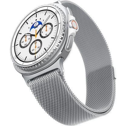Spigen Metal Fit -ranneke Samsung Galaxy Watch9 / Watch8 / Watch8 Classic -sarjalle, hopea AMP10121