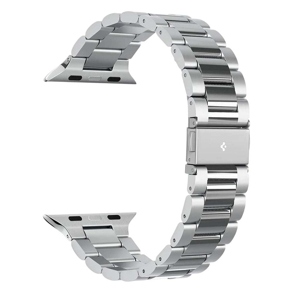 Spigen Modern Fit 316L ranneke Apple Watch 49mm / 46mm / 45mm / 44mm / 42mm sarjoille, hopea AMP06356