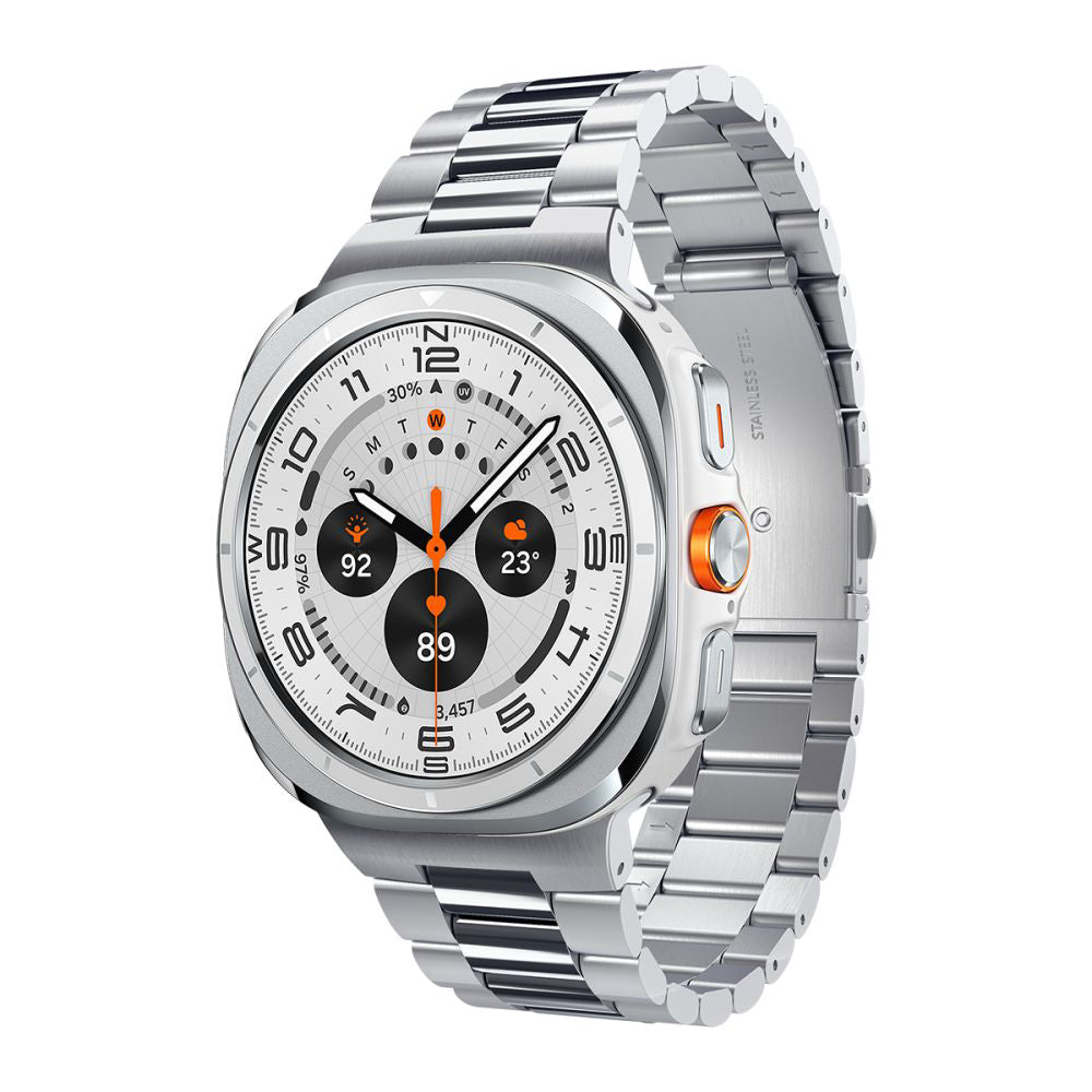 Spigen Modern Fit -ranneke Samsung Galaxy Watch Ultra -sarjalle, hopea AMP08823