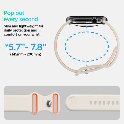 Spigen Nano Pop -ranneke Apple Watch 42mm / 41mm / 40mm / 38mm -sarjalle, Beige