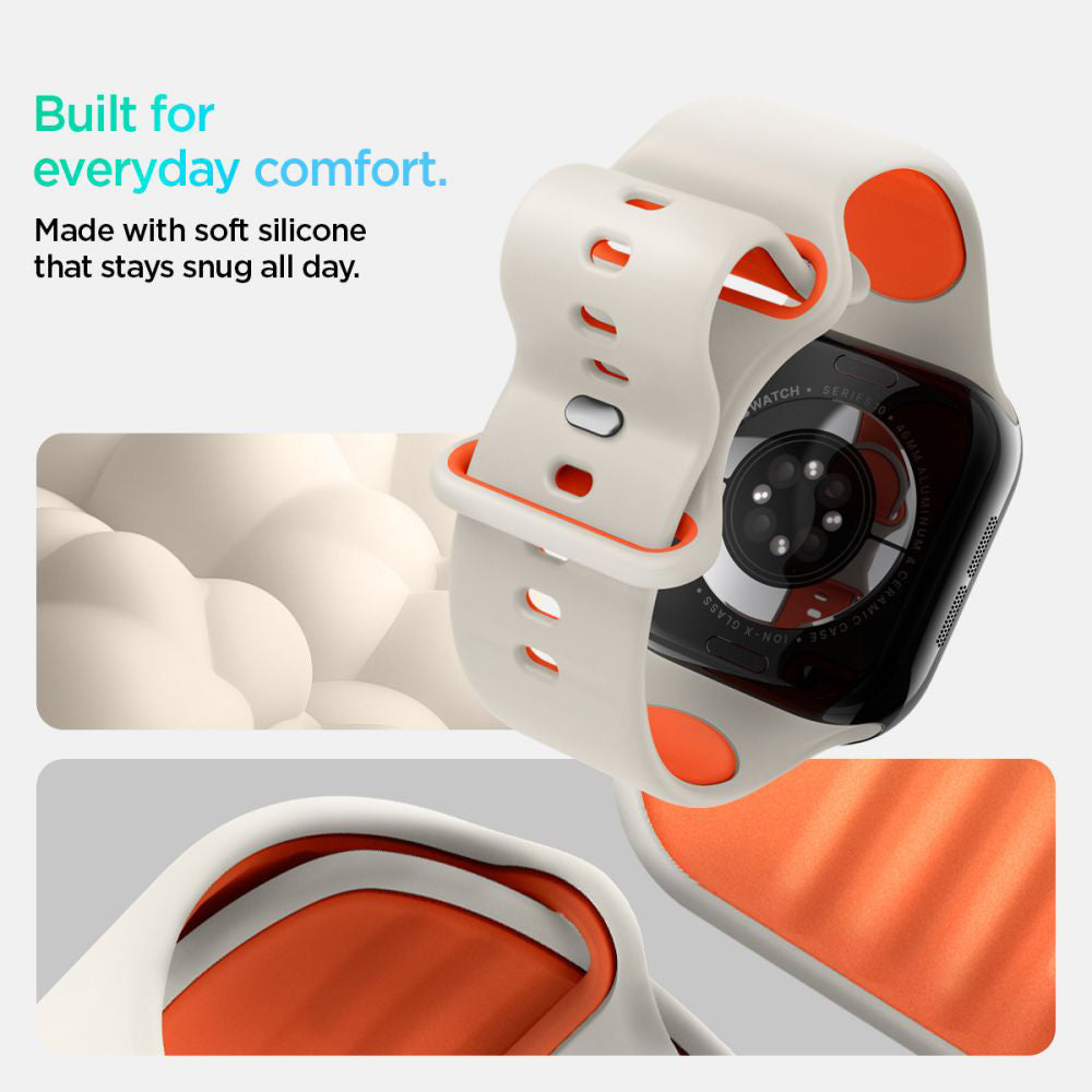 Spigen Nano Pop -ranneke Apple Watch 42mm / 41mm / 40mm / 38mm -sarjalle, Beige