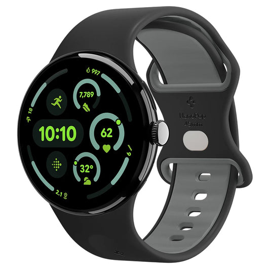 Spigen Nano Pop -ranneke Google Pixel Watch 45 mm -sarjalle, musta AMP09491