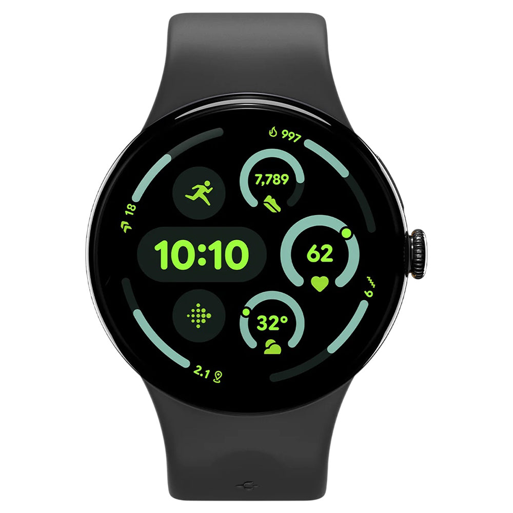 Spigen Nano Pop -ranneke Google Pixel Watch 45 mm -sarjalle, musta AMP09491
