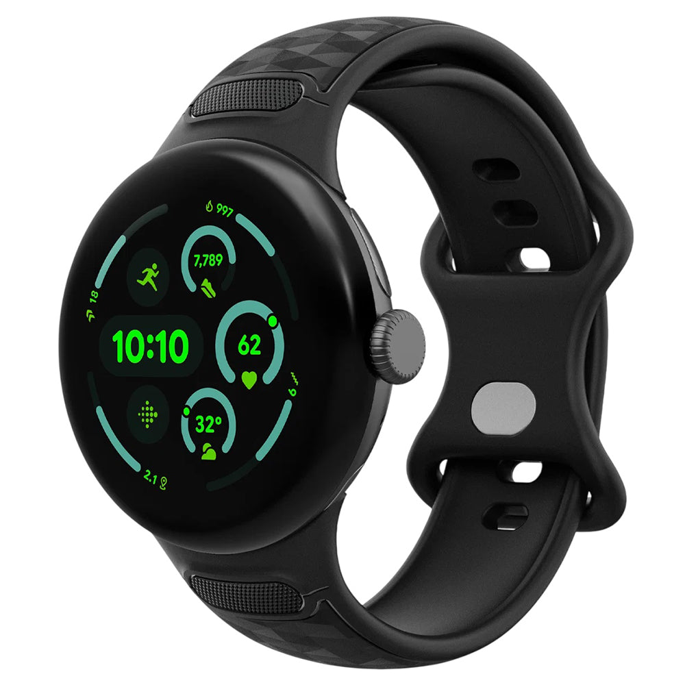 Spigen Parallax -ranneke Google Pixel Watch 45mm -sarjalle, Matta Musta AMP10192