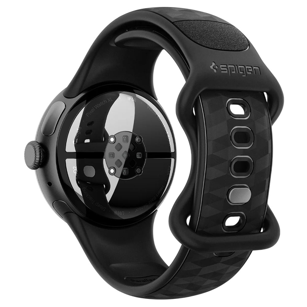 Spigen Parallax -ranneke Google Pixel Watch 45mm -sarjalle, Matta Musta AMP10192