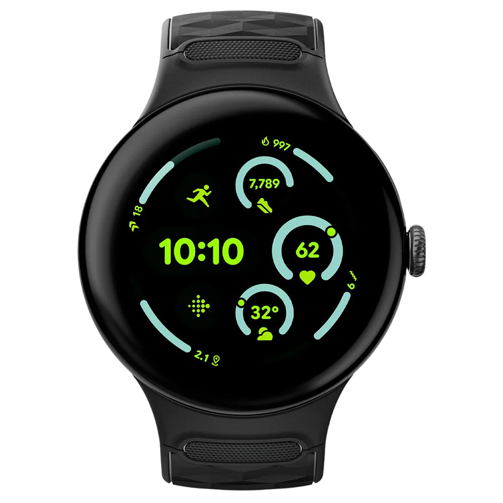 Spigen Parallax -ranneke Google Pixel Watch 45mm -sarjalle, Matta Musta AMP10192
