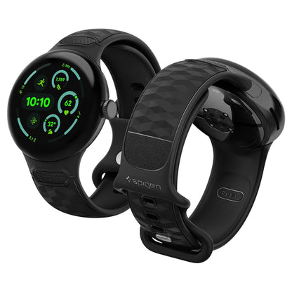 Spigen Parallax -ranneke Google Pixel Watch 45mm -sarjalle, Matta Musta AMP10192