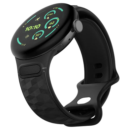 Spigen Parallax -ranneke Google Pixel Watch 45mm -sarjalle, Matta Musta AMP10192