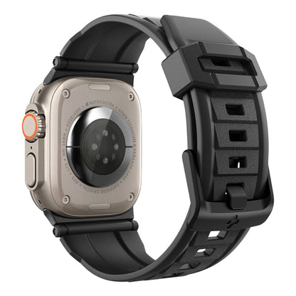Spigen Rugged ranneke Apple Watch 49mm / 46mm / 45mm / 44mm / 42mm -sarjoille, musta AMP07105