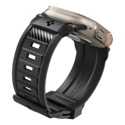Spigen Rugged ranneke Apple Watch 49mm / 46mm / 45mm / 44mm / 42mm -sarjoille, musta AMP07105