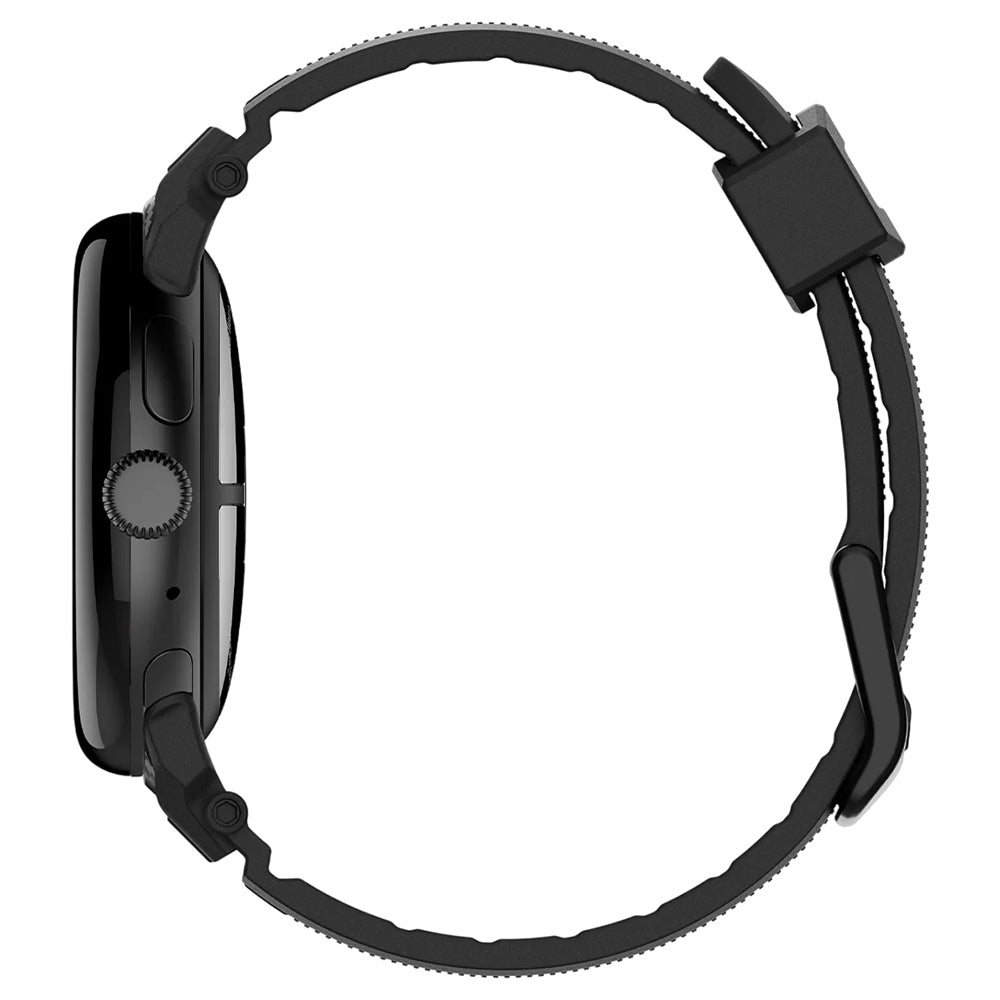 Spigen Rugged -ranneke Google Pixel Watch 41mm -sarjalle, musta AMP07556