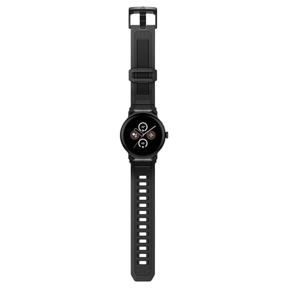 Spigen Rugged -ranneke Google Pixel Watch 45mm -sarjalle, Musta AMP07600