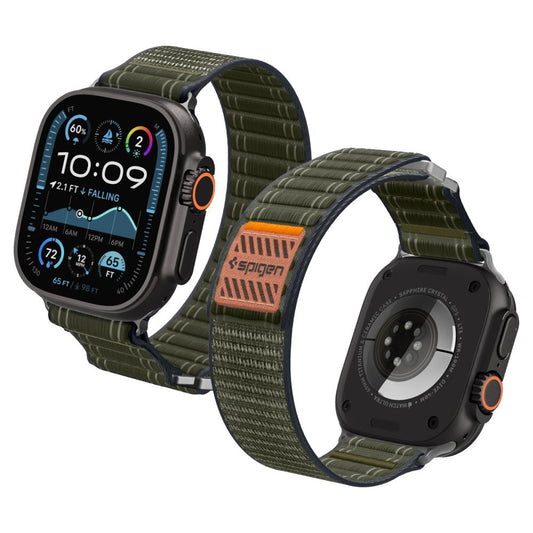 Spigen WBF0 -ranneke Apple Watch 49mm / 46mm / 45mm / 44mm -sarjalle, Vihreä