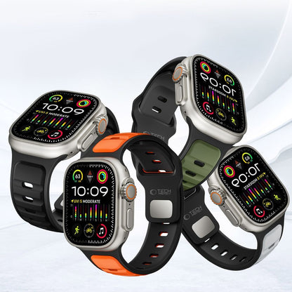Tech-Protect Iconband Line -ranneke Apple Watch 49mm / 46mm / 45mm / 44mm -sarjoille, Musta