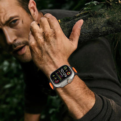 Tech-Protect Iconband Line -ranneke Apple Watch 49mm / 46mm / 45mm / 44mm -sarjoille, Musta