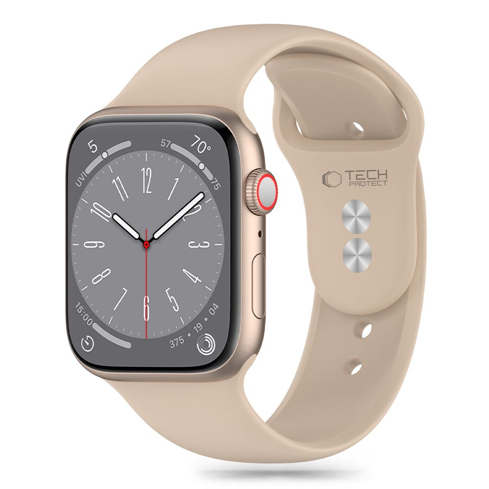 Tech-Protect Silicone -ranneke Apple Watch 41mm / 40mm / 38mm -sarjalle, Beige